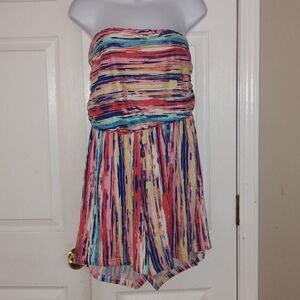 Full Circle Trends with love multicolor off the shoulder romper  Sz 1X